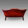 Victorian red leather club sofa rear