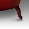 Victorian red leather club sofa rear leg