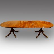 Antique mahogany twin pillar dining table