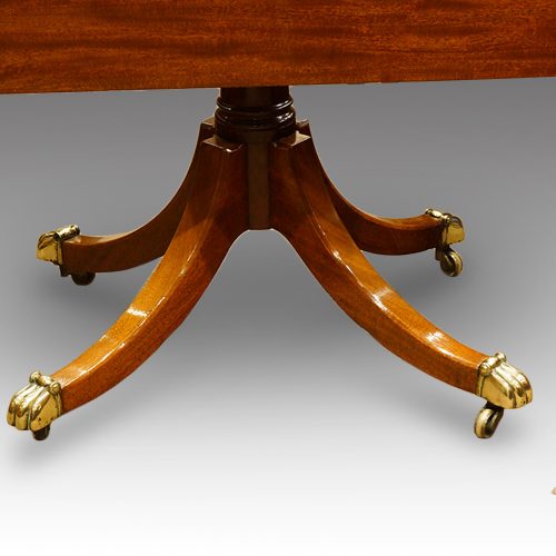 Antique mahogany twin pillar dining table base