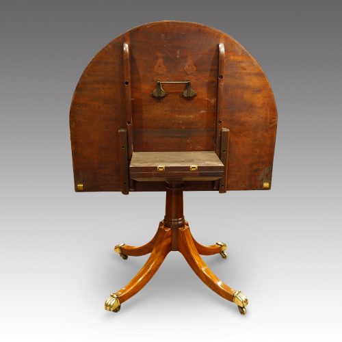 Antique mahogany twin pillar dining table latch