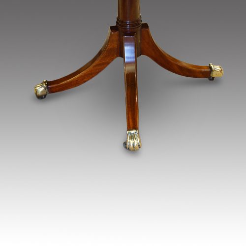 Antique mahogany twin pillar dining table splay base