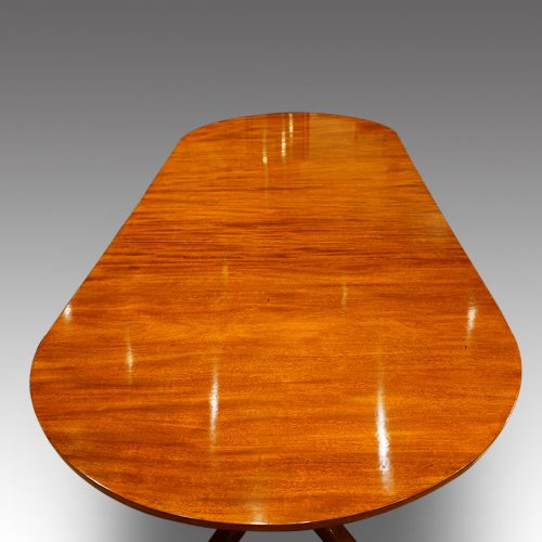 Antique mahogany twin pillar dining table top