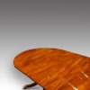 Antique mahogany twin pillar dining table top end detail