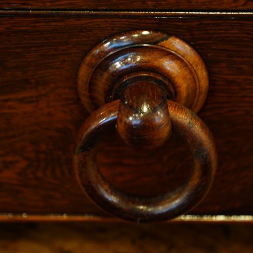 Antique rosewood inlaid MOP box handle