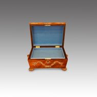 Antique rosewood inlaid MOP box interior