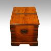 Antique teak merchant chest end