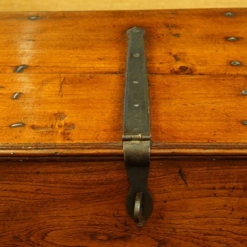 Antique teak merchant chest hasp