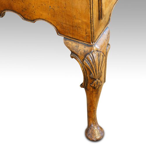 Antique walnut lowboy front leg