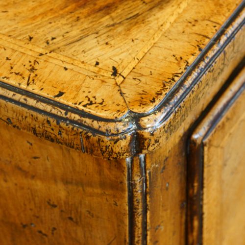 Antique walnut lowboy indent corner
