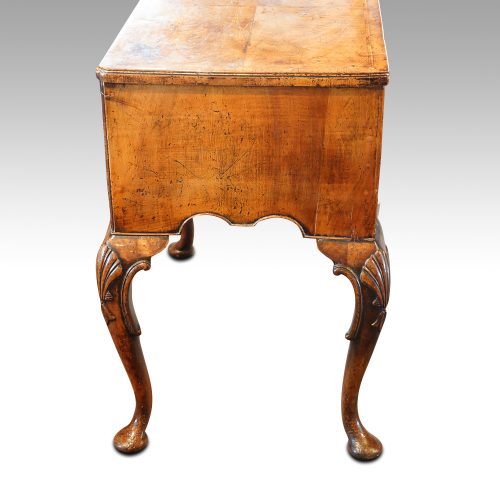 Antique walnut lowboy side view
