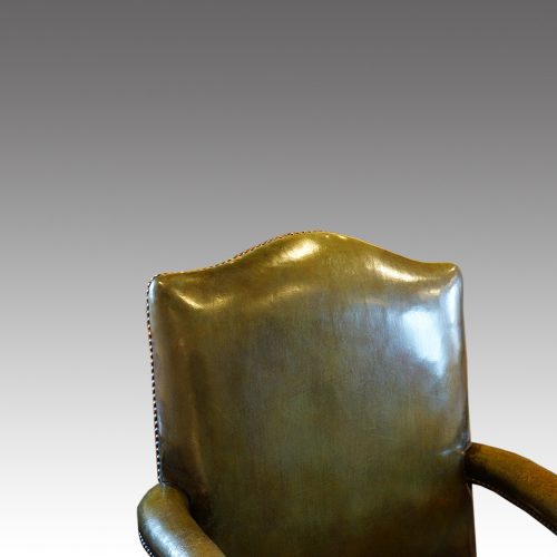 Leather revolving desk chair back