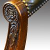 Leather revolving desk chair carving arm