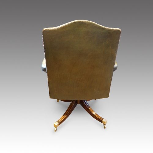 Leather revolving desk chair rear