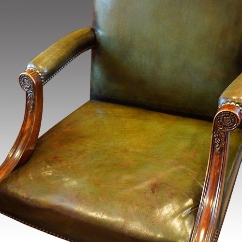 Leather revolving desk chair seat
