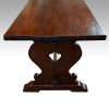 Oak refectory dining table end view