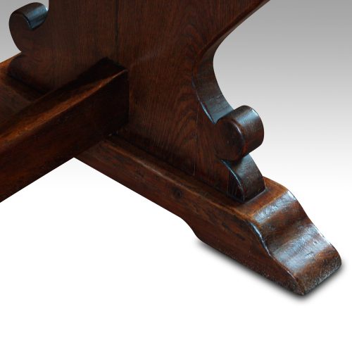 Oak refectory dining table foot