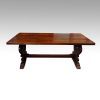 Oak refectory dining table side view