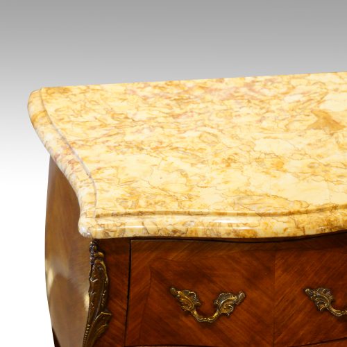 Pair of French bedside cabinets marble