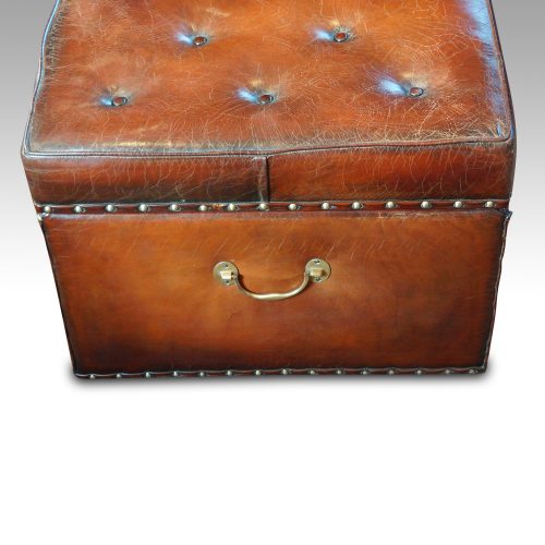 Victorian leather ottoman end
