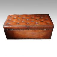 Victorian leather ottoman rear