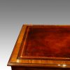 Victorian mahogany pedestal desk with bookcase to rear corner