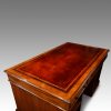 Victorian mahogany pedestal desk with bookcase to rear top detail