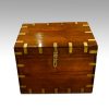 Victorian teak military chest detail