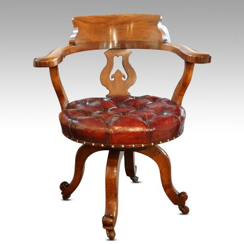 Victorian walnut revolving desk chair