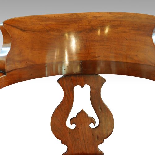 Victorian walnut revolving desk chair back rail