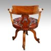Victorian walnut revolving desk chair rear