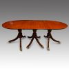 Antique mahogany 3 pillar dining table closed