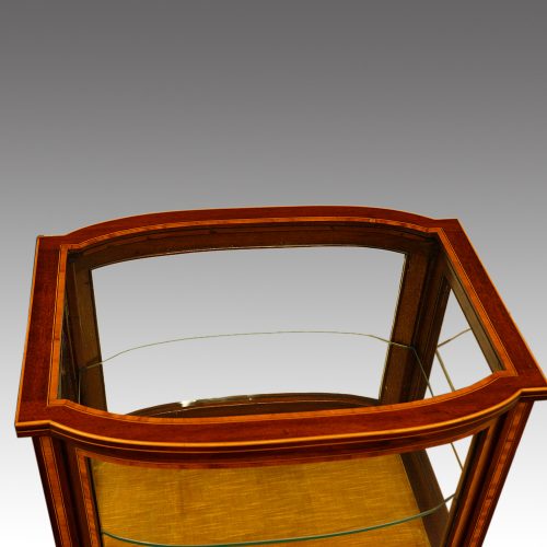 Edwardian inlaid curio display cabinet top