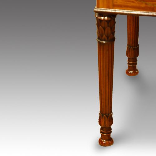 Edwardian satinwood inlaid duet stool leg