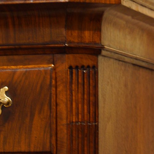 George I walnut chest on chest canted corner