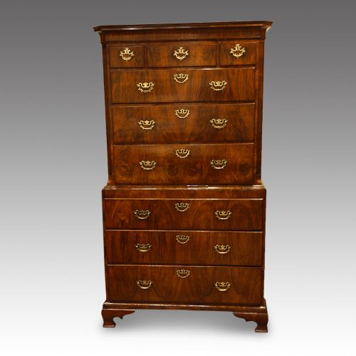 George I walnut chest on chest front