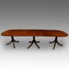 George V mahogany 3 pillar dining table