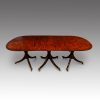 George V mahogany 3 pillar dining table without leaves
