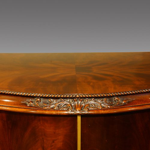 Maples serpentine mahogany side cabinet carving