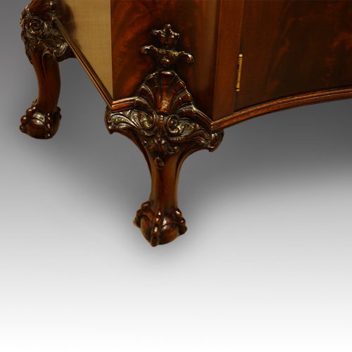 Maples serpentine mahogany side cabinet corner leg