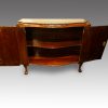 Maples serpentine mahogany side cabinet interior
