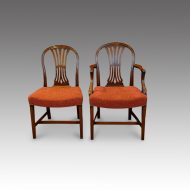 Set of 8 mahogany Hepplewhite dining chairs arm and side