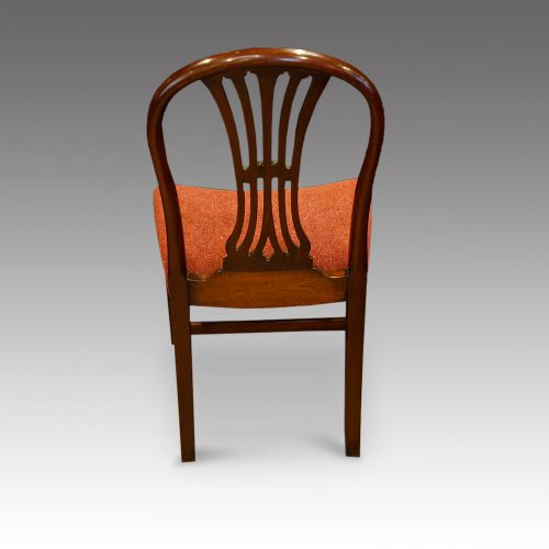 Set of 8 mahogany Hepplewhite dining chairs side chair rear