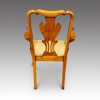 Set of 8 walnut Queen Anne style dining chairs armchair rear view