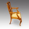 Set of 8 walnut Queen Anne style dining chairs armchair side view