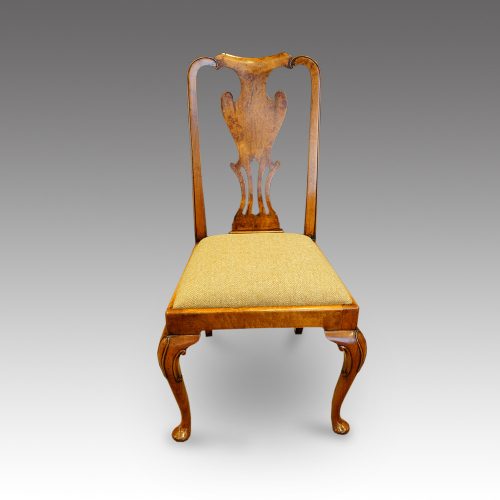 Set of 8 walnut Queen Anne style dining chairs side chair seat