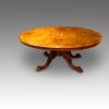 Victorian inlaid walnut oval coffee table side view
