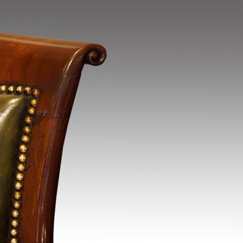 William IV mahogany bergere chair curl
