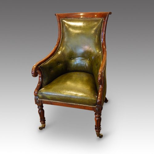 William IV mahogany bergere chair front