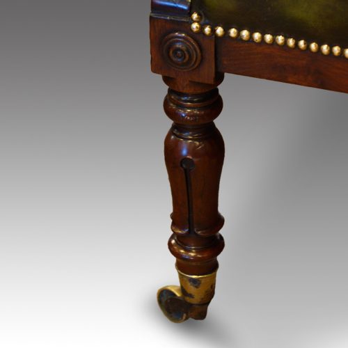 William IV mahogany bergere chair front leg